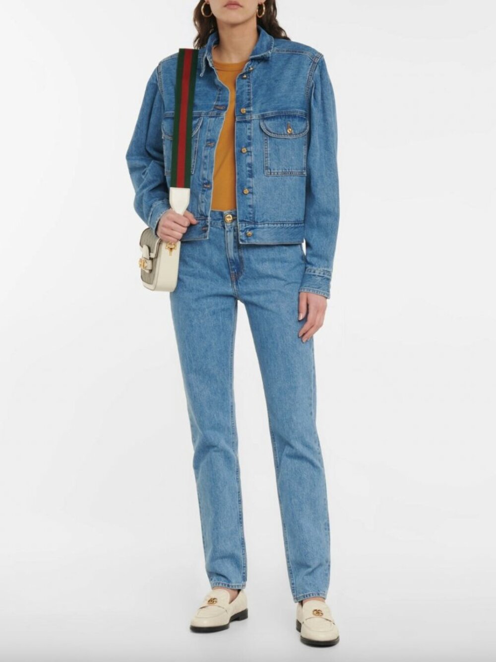 $600 Blaze Milano Blue Narida Cotton Denim Jacket size Medium